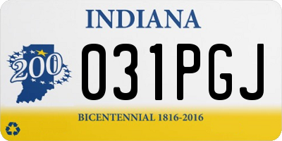 IN license plate 031PGJ
