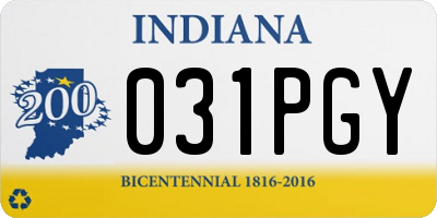 IN license plate 031PGY