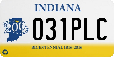 IN license plate 031PLC