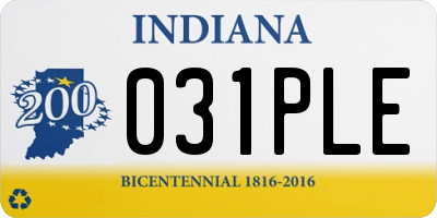IN license plate 031PLE