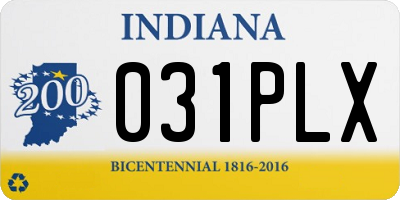IN license plate 031PLX