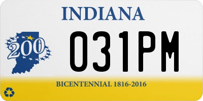 IN license plate 031PM