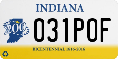 IN license plate 031POF