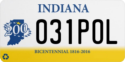 IN license plate 031POL