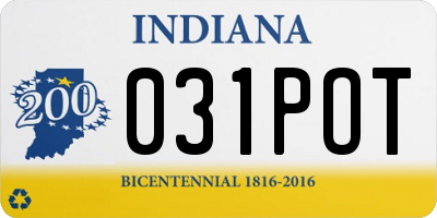 IN license plate 031POT