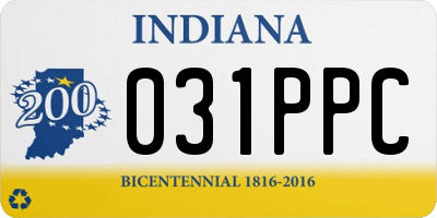 IN license plate 031PPC