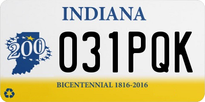IN license plate 031PQK