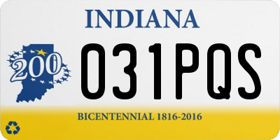 IN license plate 031PQS