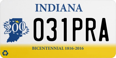 IN license plate 031PRA