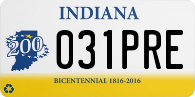 IN license plate 031PRE
