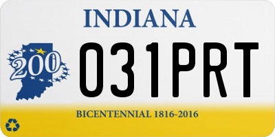 IN license plate 031PRT