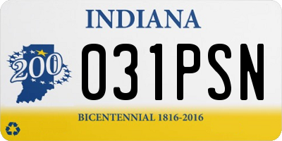 IN license plate 031PSN