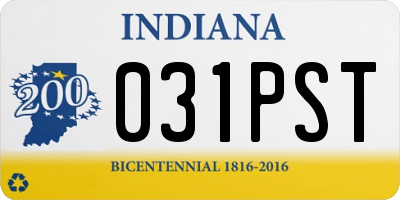 IN license plate 031PST