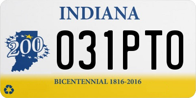 IN license plate 031PTO