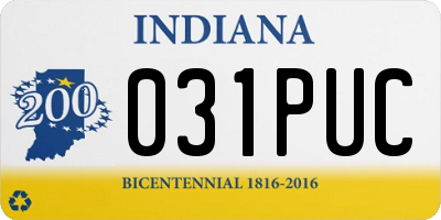 IN license plate 031PUC