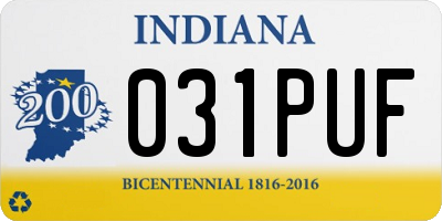 IN license plate 031PUF