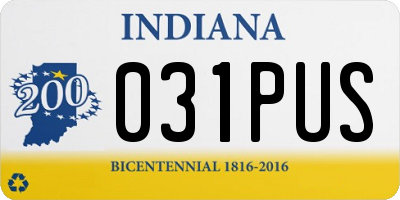 IN license plate 031PUS