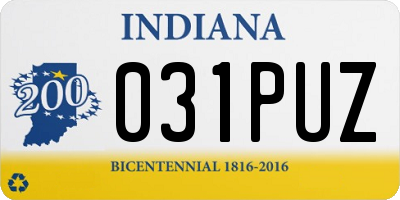IN license plate 031PUZ