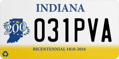 IN license plate 031PVA