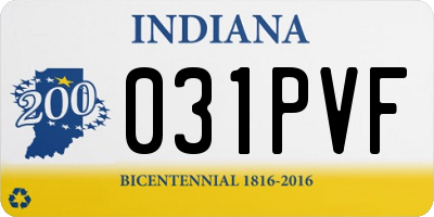 IN license plate 031PVF