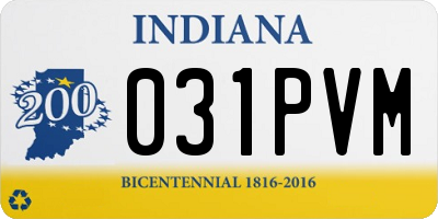 IN license plate 031PVM