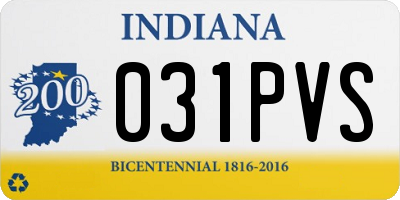 IN license plate 031PVS