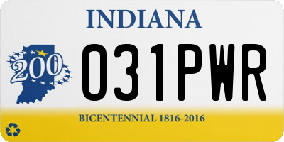 IN license plate 031PWR