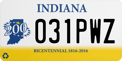 IN license plate 031PWZ
