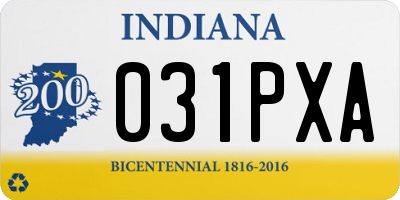 IN license plate 031PXA