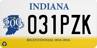 IN license plate 031PZK