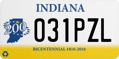 IN license plate 031PZL