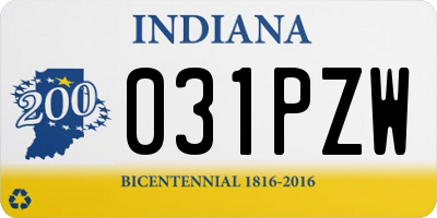 IN license plate 031PZW