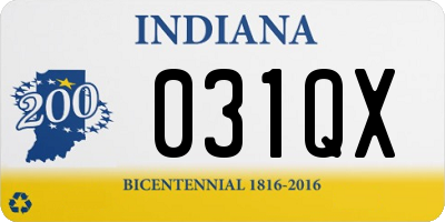 IN license plate 031QX