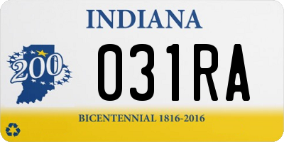 IN license plate 031RA