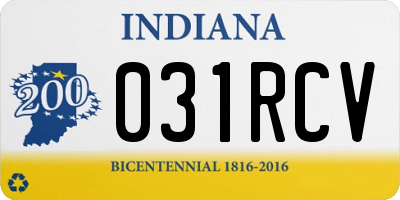 IN license plate 031RCV