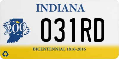 IN license plate 031RD