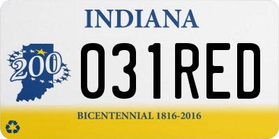 IN license plate 031RED