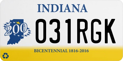 IN license plate 031RGK