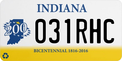IN license plate 031RHC