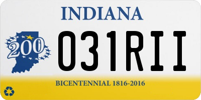 IN license plate 031RII