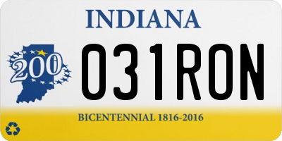 IN license plate 031RON