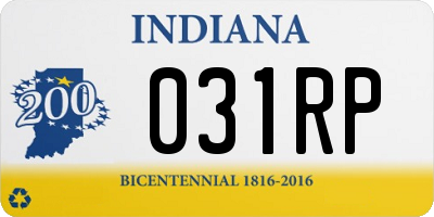 IN license plate 031RP