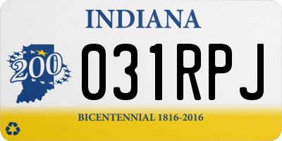 IN license plate 031RPJ