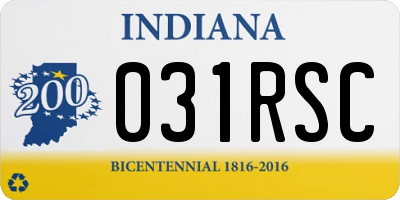 IN license plate 031RSC