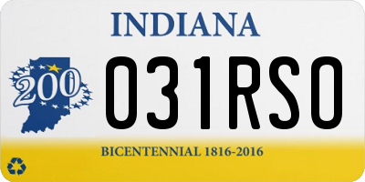IN license plate 031RSO