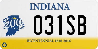 IN license plate 031SB