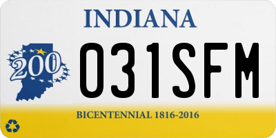 IN license plate 031SFM