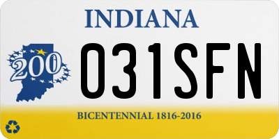 IN license plate 031SFN