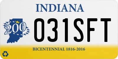 IN license plate 031SFT