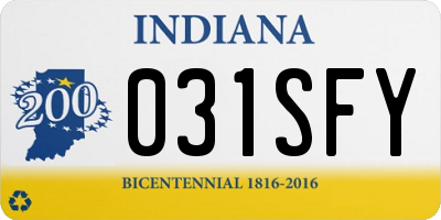 IN license plate 031SFY